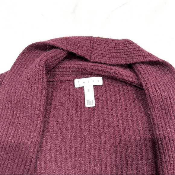 Leith Burgundy Dolman Sleeve Long Cardigan Sweater - Picture 3 of 6